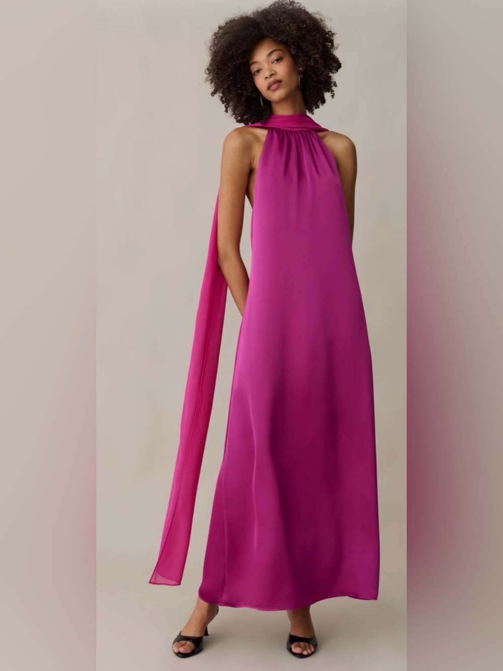 o.p.t. Few Moda Alessia Dress M Orchid Open Back Maxi NWT
